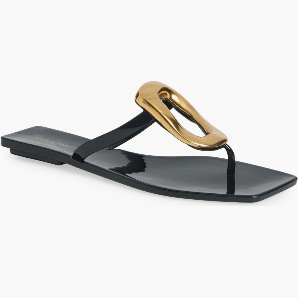 Stylish Black and Gold Women's Sandals
